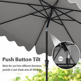 Tangkula 9 FT Patio Umbrella with Crank Handle