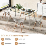 Tangkula 5 Pieces Dining Room Table Set, Modern Table & Chair Set for 4