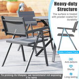 Tangkula Patio Chairs with Breathable Fabric Seat & Tilt Backrest