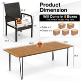 Tangkula 9 Pieces Outdoor Patio Dining Set