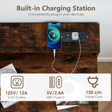 Tangkula Small Computer Desk with Power Outlets