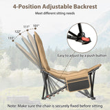 Tangkula Padded Camping Chair with Adjustable Backrest