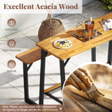 Tangkula Acacia Wood Picnic Table