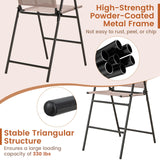 TAGNKULA Outdoor Folding Bar Stool Set of 2/4, Patio Dining Chairs, Outdoor Bar-Height Stools w/Armrests
