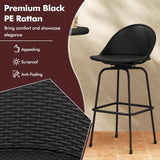 Tangkula Rattan Swivel Barstools Set