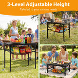 Tangkula 2 FT Folding Camping Table w/Robust Aluminum Build & Large Storage Net