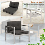 Tangkula Aluminum Outdoor Patio Armchair with Cushions