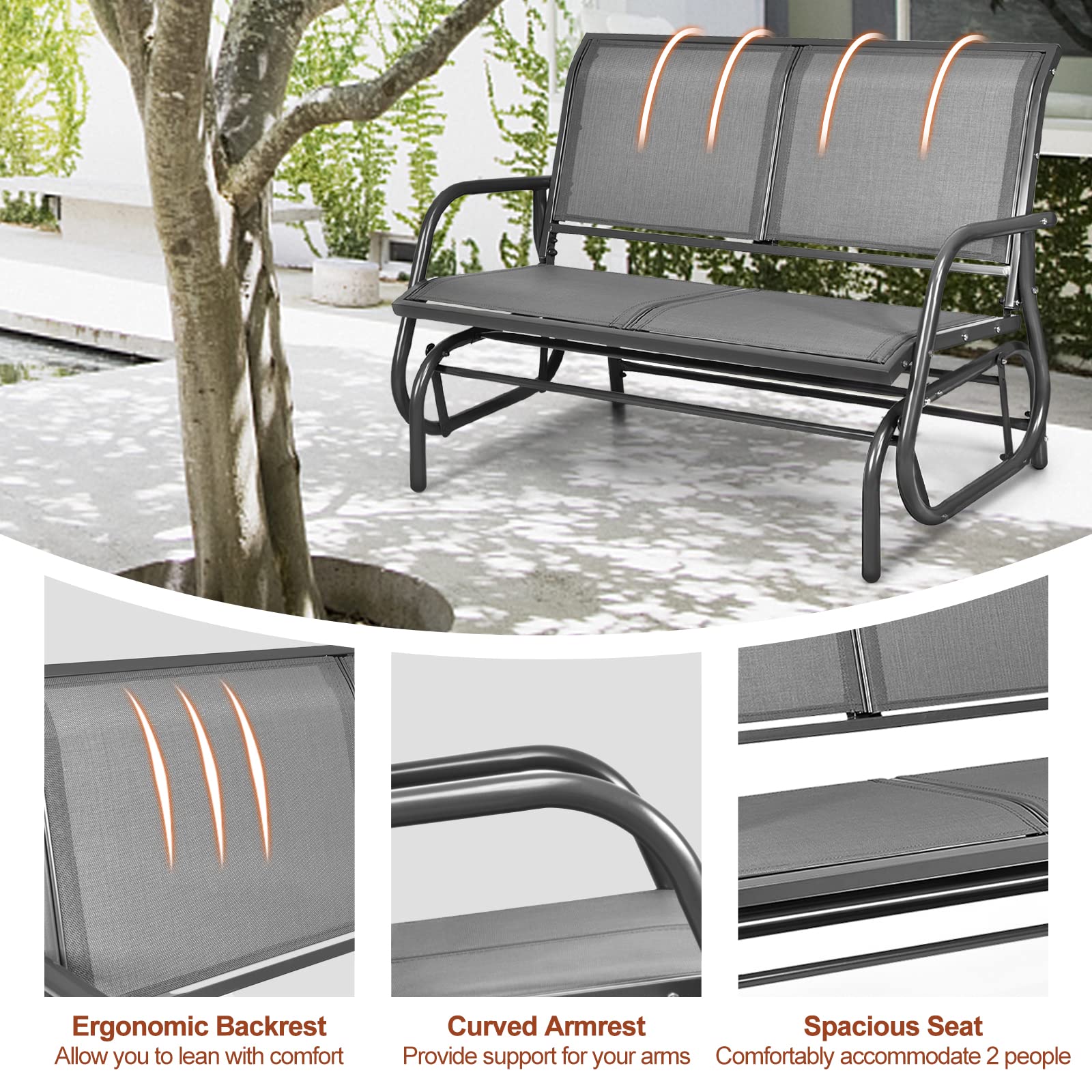 2-Person Patio Glider - Tangkula