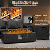 Tangkula 50,000 BTU Fire Pit Table Set, 42.5” Magnesium Oxide Propane Gas Fire Pit w/Hideaway Tank Holder, Protective Cover Included, Simple Ignition