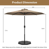 Tangkula 9FT Patio Umbrella, Outdoor Market Table Umbrella with Push Button Tilt Adjustment, Crank & 6 Sturdy Ribs for Garden