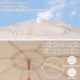 Tangkula 6 FT Tassel Market Table Umbrella with Push Button Tilt