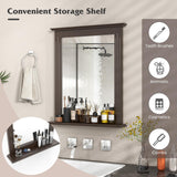 Bathroom Wall Mirror with Shelf, Square Makeup Mirror Wall Hanging Mirror