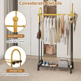 Tangkula Heavy Duty Clothes Rack | Freestanding Clothing Rack with Double Hanging Rods