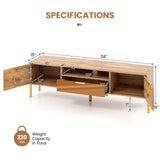 Tangkula Mirrored TV Stand for TV up to 65”, Modern TV Console Table w/Spacious Tabletop