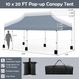Tangkula 10x20 Ft Pop Up Canopy