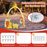 Tangkula Christmas 6 Feet Lighted Nativity Scene Yard Decoratio with 240 Warm White LED Lights