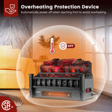 Tangkula 20" Electric Fireplace Log Set Heater with Adjustable Temp