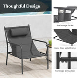 Tangkukla 3 Piece Outdoor Bistro Set, Patio Metal Chair & Coffee Table Set