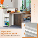 Tangkula Reception Desk, Front Counter Desk with Lockable Drawer & Adjustable Shelf