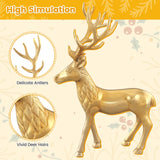 Tangkula Standing Reindeer Statue, Aluminum Deer Sculpture for Indoors, Christmas Reindeer Decor Statue for Home Office Shop School