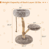 Tangkula Solid Wood Cat Tree for Indoor Kittens