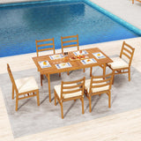 Tangkula Wood Patio Chair Set with Washable Covers Curved Back