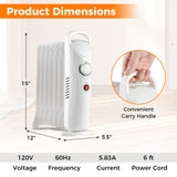 Tangkula Oil Filled Radiator Heater, 700W Portable Radiant Space Heater with Adjustable Thermostat