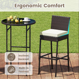 Tangkula 3 Piece Outdoor Bar Set for Porch