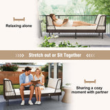 Tangkula 2-Seat Patio Rattan Daybed | Boho Wicker Lounge Sofa (1/2)