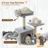 Tangkula 80 Inch Tall Multi-Level Cat Tower with Sisal Scratching Posts