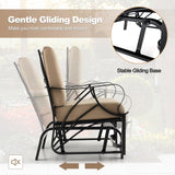 Tangkula Outdoor Patio Glider, Metal Framed Gliding Chair with Cushion