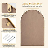 Tangkula 35" x 23" Gold Arched Wall Mirror (Arched)