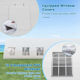 Tangkula 20x40 Ft Heavy Duty Party Tent, Large White Event Tent with Sidewalls, Zippered Door & 12 Windows