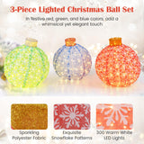 Tangkula Christmas Lighted Pop up Ornaments Set of 3, Outdoor Xmas Lighted Hanging Lanterns with Warm White LED Lights