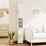 Tangkula 69.5" Narrow Bathroom Cabinet with 2 Doors & Adjustable Shelves (1/2)