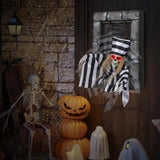 Tangkula Animated Halloween Decoration, 18” Hanging Skull Prisoner