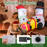 Tangkula 5 FT Christmas Inflatables, 2 Cute Blow-up Snowman with Gift Boxes