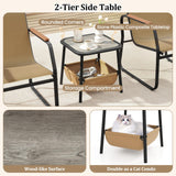 Tangkula 3 Pieces Patio Furniture Set with Breathable Mesh Fabric and Metal Frame