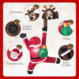 Tangkula 8.5 FT Christmas Inflatable Reindeer & Climbing Santa Claus