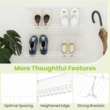 Tangkula 2 Pack Wall Mounted Shoe Rack with Heightened Edge & Strong Brackets