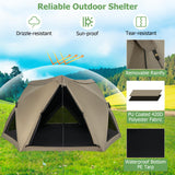 Tangkula 4-6 Person Pop Up Camping Tent with Visible Skylight, Portable Backpacking Tent with Removable Rainfly with 3 Mesh Walls