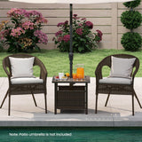 Tangkula Outdoor Side Table with 1.93" Umbrella Hole