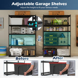 Tangkula 5-Tier Metal Storage Shelves(48"L x 24"W x 72"H)