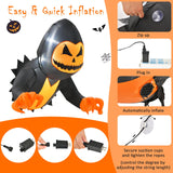 Tangkula 3.3 FT Halloween Inflatable Pumpkin Head Ghost Broke Out from Window