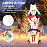 Tangkula 5.6 FT Lighted Christmas Stacked Snowmen Decoration