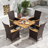 Tangkula Patio High Back Rattan Dining Chairs Set of 2/4