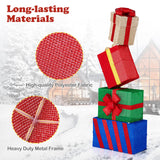 Tangkula 4 Ft Stackable Gift Boxes Set of 4 Stacked Christmas Present Boxes