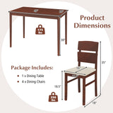 Tangkula Dining Table Set for 4