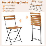 Tangkula 3 Pieces  Outdoor Square Patio Bistro Set