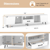 Tangkula White TV Stand for TVs up to 90 Inch
